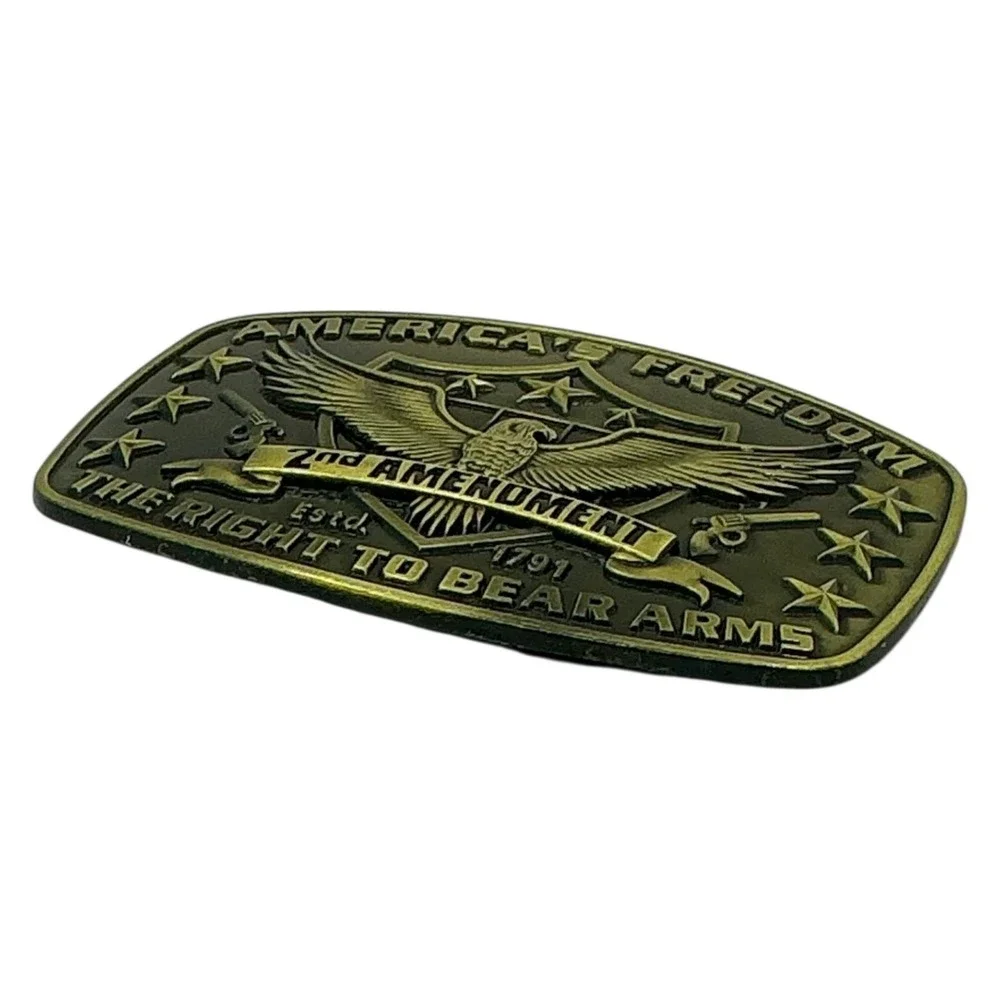 2nd Amendment Mens Belt Buckle‎ Eagle Design Patriotic